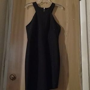 Asymetrical Blk tank dress w/glitter sparkle NWOT